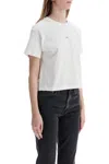 Apc Jade Cotton T-shirt Ribbed Collar In Tag Whiteblack (white)