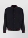 Apc A.p.c. Midnight Blue Wool Blend Bomber Jacket In Black
