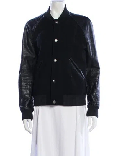 Pre-owned Apc Wool Bomber Jacket In Black