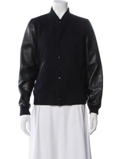 Pre-owned A.p.c. Wool Bomber Jacket In Black
