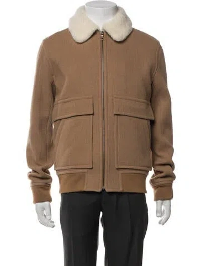 Pre-owned A.p.c. Wool Bomber Jacket In Brown