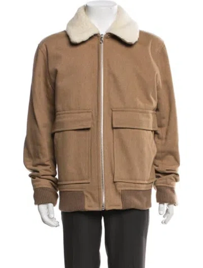 Pre-owned A.p.c. Wool Bomber Jacket In Brown/neutrals