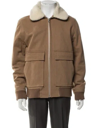 Pre-owned A.p.c. Wool Bomber Jacket In Brown/neutrals
