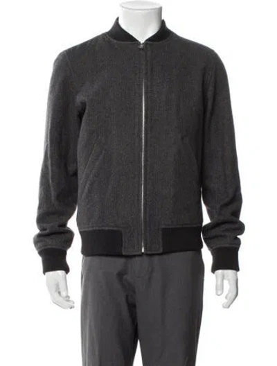 Pre-owned A.p.c. Wool Bomber Jacket In Gray
