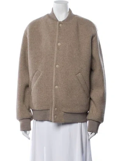 Pre-owned A.p.c. Wool Bomber Jacket In Neutral