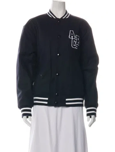 Pre-owned A.p.c. Wool Bomber Jacket W/ Tags In Blue