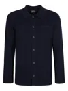 Apc Wool Button-up Jacket In Blue