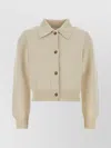 Apc Wool Cardigan With Collared Design And Ribbed Cuffs In Neutral