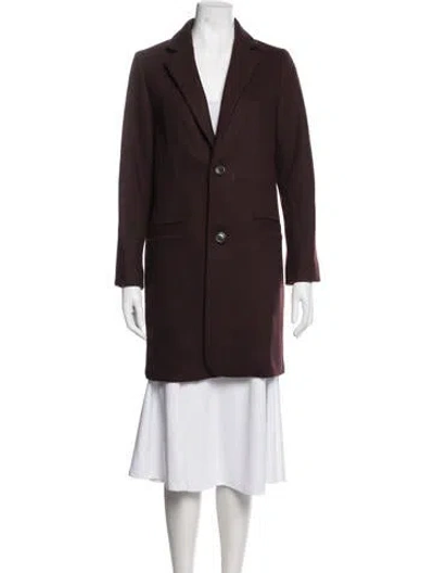 Pre-owned A.p.c. Wool Coat In Brown/burgundy