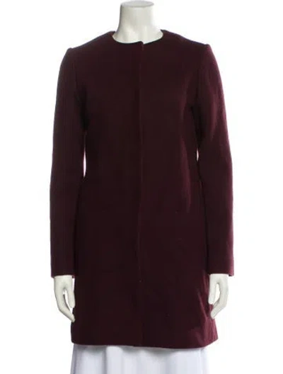Pre-owned Apc Wool Coat In Burgundy