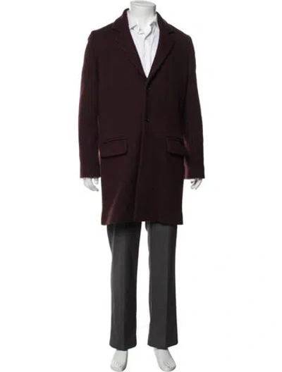Pre-owned A.p.c. Wool Coat In Burgundy