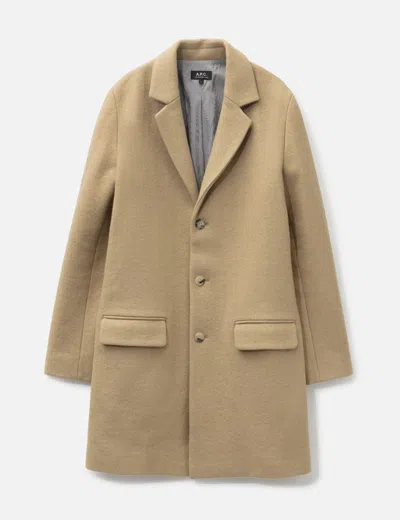 Apc Wool Coat In Neutral