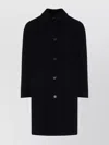 Apc Wool Coat With Long Sleeves And Side Pockets In Black
