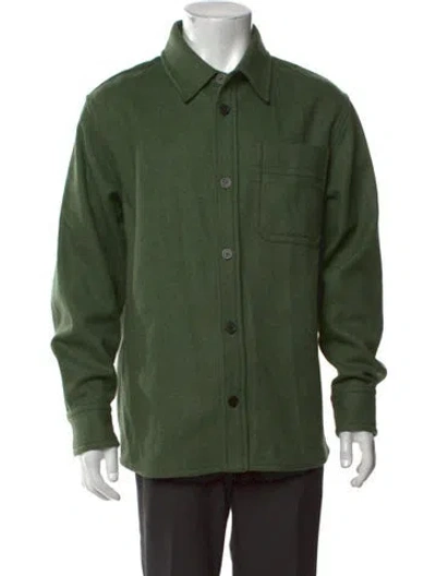 Pre-owned A.p.c. Wool Collar Pullover In Green