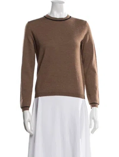 Pre-owned A.p.c. Wool Crew Neck Sweater In Brown