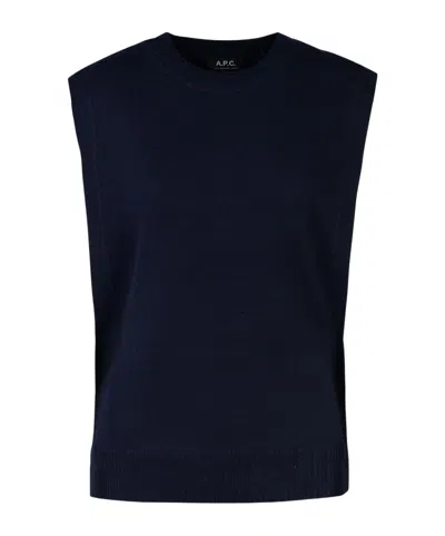 Apc Wool Crew Neck Vest In Black