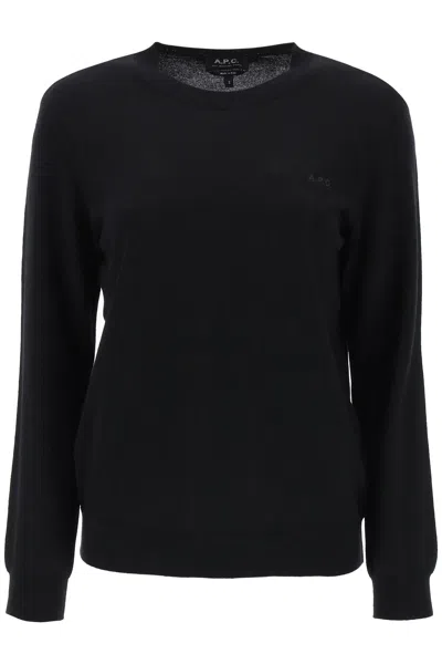 Apc A.p.c. Wool Crewneck Pullover In Black