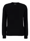 Apc A.p.c. Black Sweater With Tonal Logo Embroidery In Wool Woman In Black