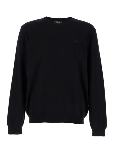 Apc Wool Crewneck Pullover In Black