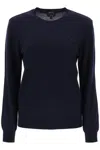 Apc Solid Color Philo Wool Crew-neck Sweater In Blue