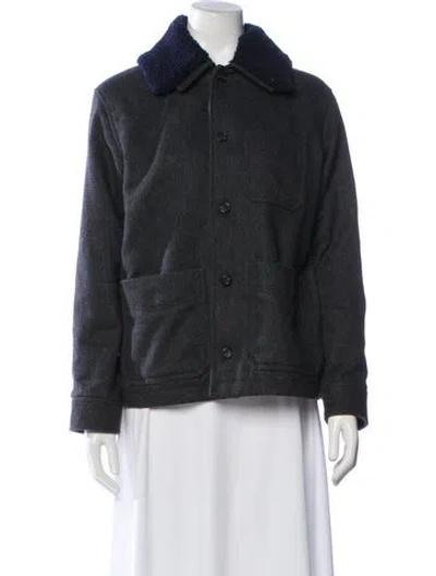 Pre-owned Apc Wool Denim Jacket In Gray