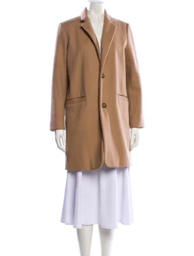 Pre-owned Apc Wool Faux Fur Coat In Brown