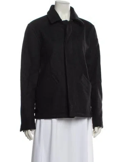 Pre-owned Apc Wool Faux Fur Jacket In Black
