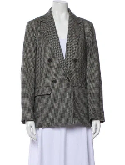 Pre-owned Apc Wool Houndstooth Print Blazer In Black