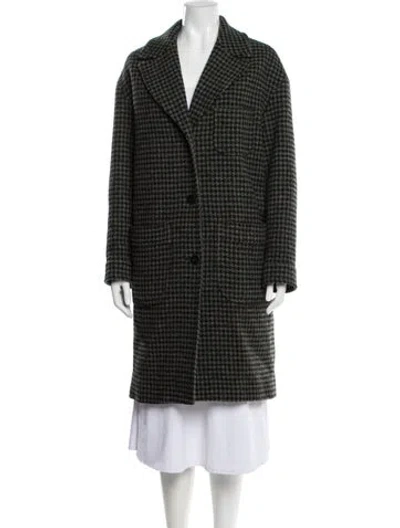 Pre-owned A.p.c. Wool Houndstooth Print Coat In Gray
