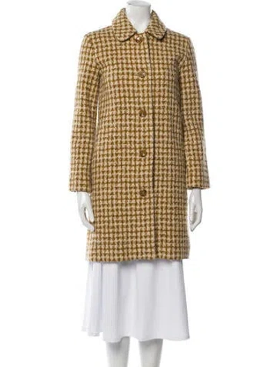 Pre-owned Apc Wool Houndstooth Print Coat In Neutral