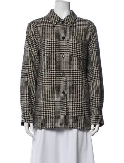 Pre-owned A.p.c. Wool Houndstooth Print Jacket In Black