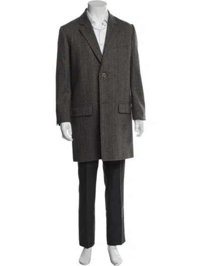 Pre-owned Apc Wool Houndstooth Print Overcoat In Multi