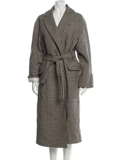 Pre-owned Apc Wool Houndstooth Print Peacoat W/ Tags In Black