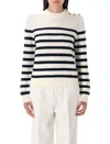 Apc A.p.c. Wool Knit Sweater With Ribbed Trims In Blue