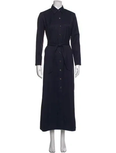 Pre-owned A.p.c. Wool Long Dress In Blue