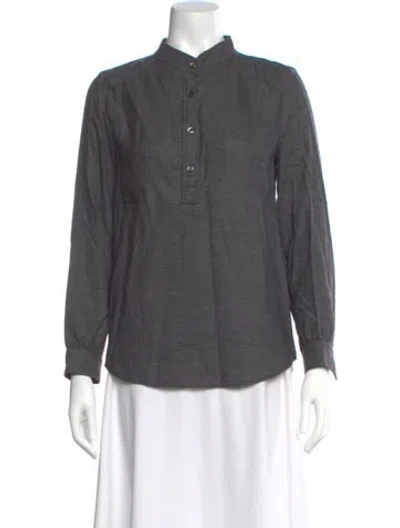 Pre-owned Apc Wool Long Sleeve Button-up Top In Gray