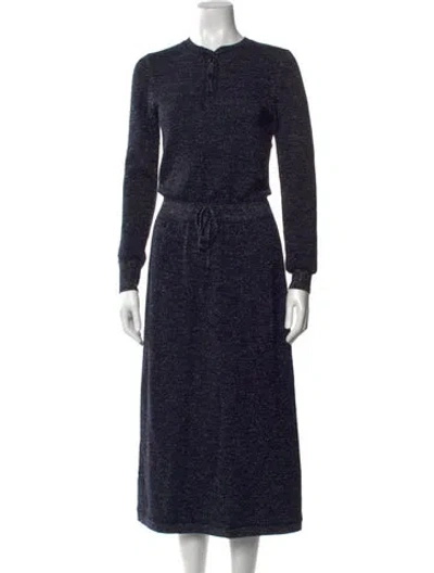 Pre-owned A.p.c. Wool Midi Length Dress In Blue