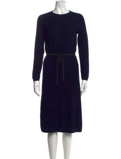 Pre-owned A.p.c. Wool Midi Length Dress In Blue