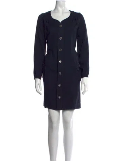 Pre-owned Apc Wool Mini Dress In Blue