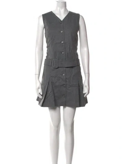 Pre-owned A.p.c. Wool Mini Dress In Grey