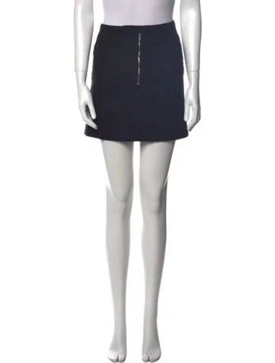 Pre-owned Apc Wool Mini Skirt In Blue