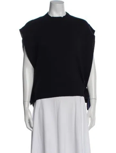 Pre-owned A.p.c. Wool Mock Neck Sweater In Blue