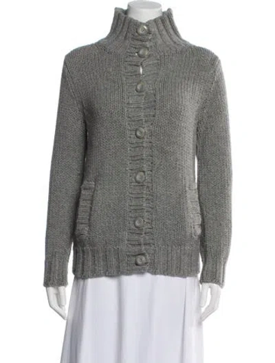 Pre-owned A.p.c. Wool Mock Neck Sweater In Gray