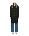 Apc Wool Ninon Flat Collar Coat In Black