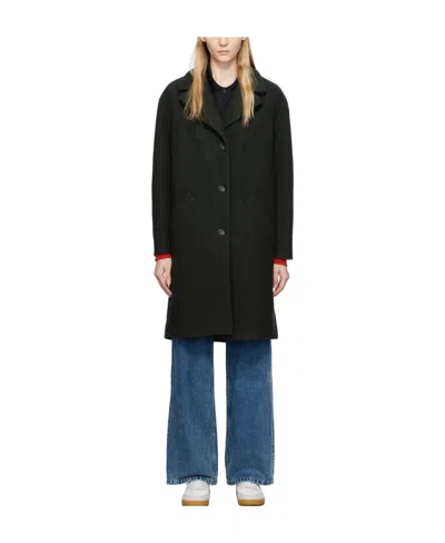 Apc Wool Ninon Flat Collar Coat In Black
