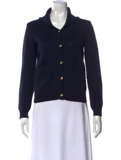 Pre-owned A.p.c. Wool Open Front Sweater In Black
