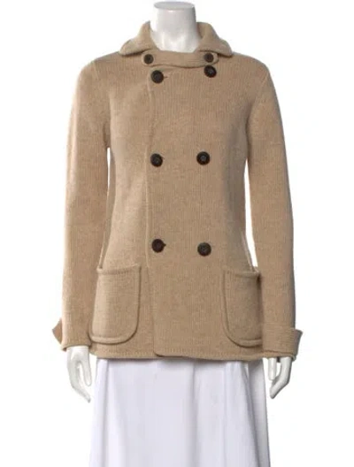Pre-owned A.p.c. Wool Open Front Sweater In Neutrals