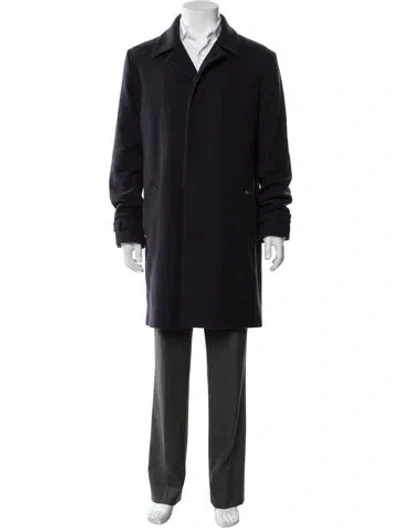 Pre-owned A.p.c. Wool Overcoat In Blue