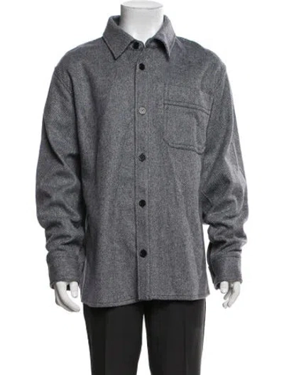 Pre-owned A.p.c. Wool Patterned Shirt In Blue