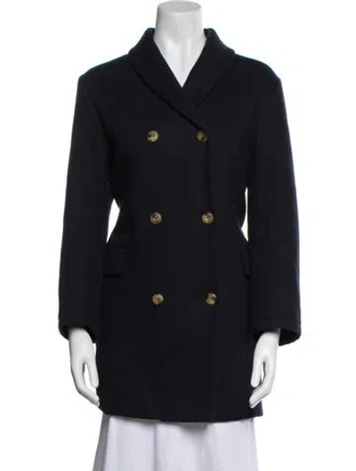 Pre-owned Apc Wool Peacoat In Blue